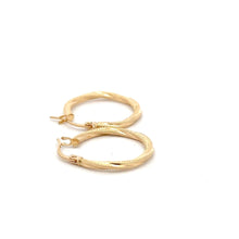 Load image into Gallery viewer, 18K Gold Earrings Hoops Textured Small 1.09 grams - Rafant