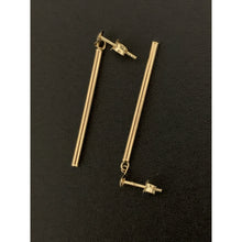 Load image into Gallery viewer, 18K Gold Earrings Bar Post Dangling 1 gram - Rafant