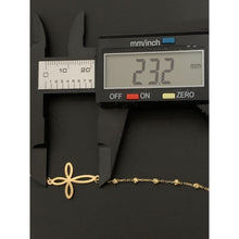Load image into Gallery viewer, 18K Gold Bracelet Rosary Mother Mary Cross 2.16 grams 7.25 inches - Rafant
