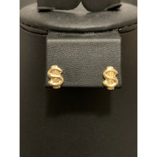 Load image into Gallery viewer, 18K Gold Earrings Stud Dollar Signs 1.46 grams - Rafant