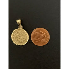 Load image into Gallery viewer, 18K Gold Pendant Round Saint Benedict Religious 1.92 grams - Rafant