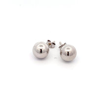 Load image into Gallery viewer, 18K White Gold Earrings Stud Balls Polished - Rafant