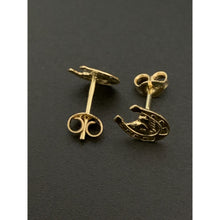 Load image into Gallery viewer, 18K Gold Earrings Stud Horseshoe 1.23 grams - Rafant