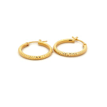 Load image into Gallery viewer, 18K Gold Earrings Hoops Textured Small 1.36 grams - Rafant