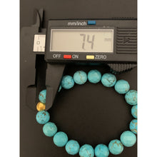 Load image into Gallery viewer, 24K Gold Money Bag Lucky Charm Bracelet Blue Turquoise Gemstones - Rafant