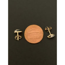 Load image into Gallery viewer, 18K Gold Earrings Stud Heart Small Lightweight 1.13 grams Two Tone - Rafant