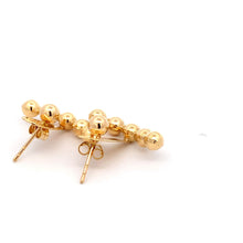 Load image into Gallery viewer, 18K Gold Earrings Balls Stud Post Dangle 2.06 grams - Rafant