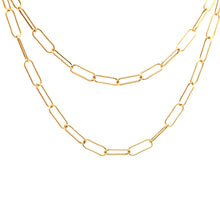 Load image into Gallery viewer, 18K Yellow Gold Necklace Chain Paperclip Small Link Size 15.75 inches 1.38 grams - Rafant