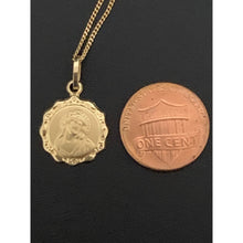 Load image into Gallery viewer, 18K Gold Necklace Chain 17" Curb with Jesus Christ Pendant 1.83 grams - Rafant