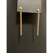 Load image into Gallery viewer, 18K Gold Earrings Bar Post Dangling 1 gram - Rafant