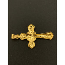 Load image into Gallery viewer, 18K Yellow Gold Pendant Cross Jesus Christ Religious 1.16 grams - Rafant