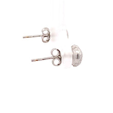 Load image into Gallery viewer, 18K White Gold Earrings Stud Heart Textured - Rafant