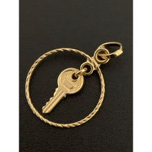 Load image into Gallery viewer, 18K Gold Pendant Round Circle Key - Rafant