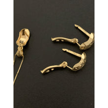 Load image into Gallery viewer, 18K Gold Necklace Chain 15.75" with Pendant and French Clips Earrings Set 2.58 grams - Rafant