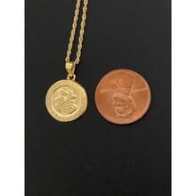 Load image into Gallery viewer, 18K Gold Necklace Chain 18 inches with Dragon Round Pendant 1.59 grams - Rafant