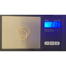 Load image into Gallery viewer, 18K Gold Earrings Hoops Loops Beaded Small 2.13 grams - Rafant