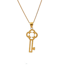 Load image into Gallery viewer, 18K Gold Necklace Chain 15.5" plus 2 inches extension Pendant Key 0.82 grams - Rafant