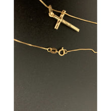 Load image into Gallery viewer, 18K Gold Necklace Chain Box 17.50 inches with Cross Pendant 1.91 grams - Rafant