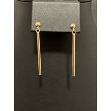 Load image into Gallery viewer, 18K Gold Earrings Bar Post Dangling 1 gram - Rafant