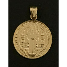 Load image into Gallery viewer, 18K Gold Pendant Saint Benedict Round 1.43 grams - Rafant