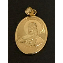 Load image into Gallery viewer, 18K Gold Pendant Religious Oval Mother Mary Jesus Christ 2.23 grams - Rafant