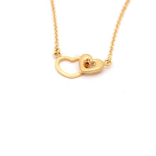 Load image into Gallery viewer, 18K Yellow Gold Necklace Cable Chain Heart Pendant Size 16.75 inches plus 1" extension - Rafant