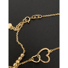 Load image into Gallery viewer, 18K Gold Bracelet Double Heart Beads 7 inches plus 1 inch - Rafant