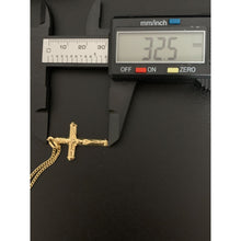 Load image into Gallery viewer, 18K Gold Necklace Chain Curb 17.75 inches with Cross Pedant 2.33 grams - Rafant