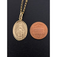 Load image into Gallery viewer, 18K Gold Necklace Chain 17.75 inches with Mother Mary Pendant 2.62 grams - Rafant