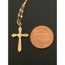 Load image into Gallery viewer, 18K Gold Necklace Chain 17.75 inches with Cross Pendant 1.69 grams - Rafant