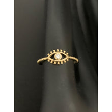 Load image into Gallery viewer, 18K Gold Ring Evil Eye Cubic Zirconia 1.14 grams Size 6 - Rafant