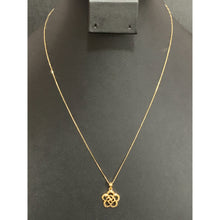 Load image into Gallery viewer, 18K Gold Necklace Box Chain 17.50" with Flower Pendant - Rafant