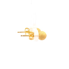 Load image into Gallery viewer, 18K Yellow Gold Earrings Ball Frosted Small 1.31 grams - Rafant