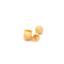 Load image into Gallery viewer, 18K Yellow Gold Earrings Ball Frosted Small 1.31 grams - Rafant