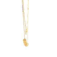 Load image into Gallery viewer, 18K Yellow Gold Necklace Chain Box 17.5 inches Tube Pendant 1.80 grams - Rafant