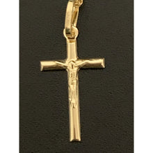 Load image into Gallery viewer, 18K Gold Necklace Chain Curb 17.75" with Cross Pendant 1.28grams - Rafant