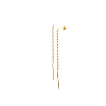 Load image into Gallery viewer, 18K Yellow Gold Earrings Threaders Balls Very Tiny 0.26 grams - Rafant