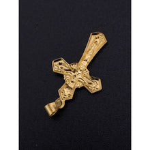 Load image into Gallery viewer, 18K Yellow Gold Pendant Cross Jesus Christ Religious 1.16 grams - Rafant