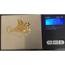 Load image into Gallery viewer, 18K Gold Necklace Chain Twisted 18 inches Love Birds Pendant 2.02 grams - Rafant