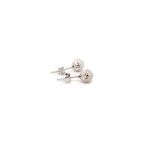 Load image into Gallery viewer, 18K White Gold Earrings Stud Balls Textured 0.83 grams Small - Rafant