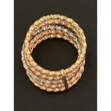 Load image into Gallery viewer, 18K Gold Ring Five Days Tricolor White Yellow Rose 1.65 grams Size 6 - Rafant