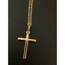 Load image into Gallery viewer, 18K Saudi Gold Necklace Chain 19.50" w/ Cross Pendant 1.73 grams - Rafant