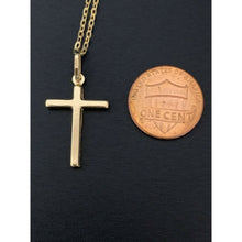 Load image into Gallery viewer, 18K Saudi Gold Necklace Chain 19.50" w/ Cross Pendant 1.73 grams - Rafant