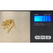 Load image into Gallery viewer, 18K Saudi Gold Necklace Chain 19.50" w/ Cross Pendant 1.73 grams - Rafant