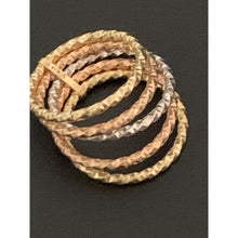 Load image into Gallery viewer, 18K Gold Ring Five Days Tricolor White Yellow Rose 1.65 grams Size 6 - Rafant