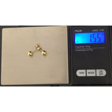 Load image into Gallery viewer, 18K Gold Earrings Stud Balls Polished Small 1.55 grams - Rafant