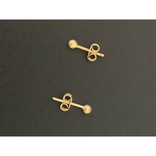 Load image into Gallery viewer, 18K Saudi Gold Earrings Stud Frosted Ball Tiny - Rafant
