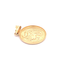 Load image into Gallery viewer, 18K Gold Pendant Round Dragon Lucky Charm - Rafant