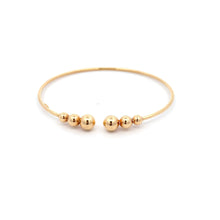 Load image into Gallery viewer, 18K Yellow Gold Bracelet Bangle Flexible Cuff Balls Size 6.25 inches - Rafant