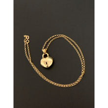 Load image into Gallery viewer, 18K Gold Necklace Rolo Chain 17.5 inches Puffed Heart Pendant 3.07 grams - Rafant